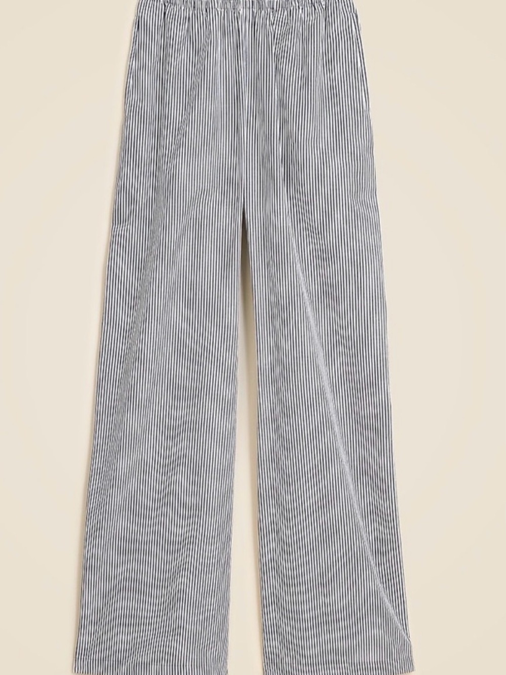 J. Crew Navy and White Pinstripe Wide-Leg Pants - Picture 1 of 3